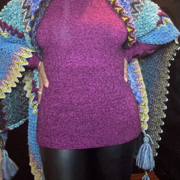 Autumn Cape /wrap With Tassel- color NEON - Picture 3 of 7